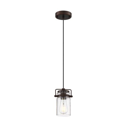 Main product image of Antebellum 1 Light Mini Pendant Fixture Mahogany Bronze Finish w/ Clear Glass