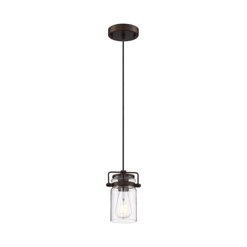 Main product image of Antebellum 1 Light Mini Pendant Fixture Mahogany Bronze Finish w/ Clear Glass