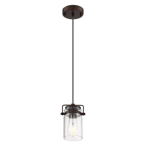 Main product image of Antebellum 1 Light Mini Pendant Fixture Mahogany Bronze Finish w/ Clear Glass