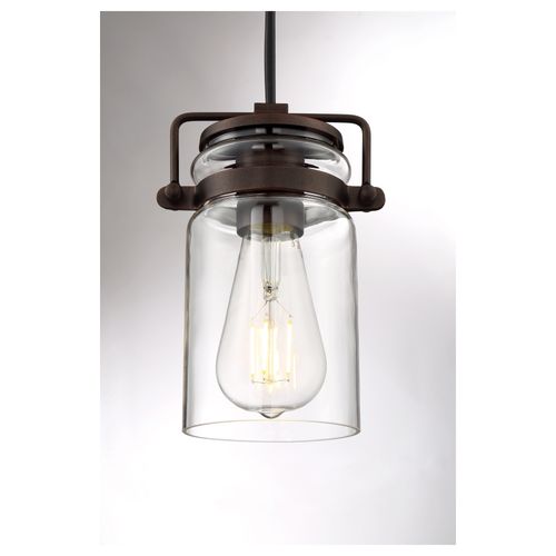 Main product image of Antebellum 1 Light Mini Pendant Fixture Mahogany Bronze Finish w/ Clear Glass
