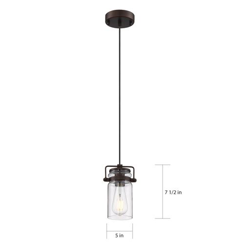 Main product image of Antebellum 1 Light Mini Pendant Fixture Mahogany Bronze Finish w/ Clear Glass