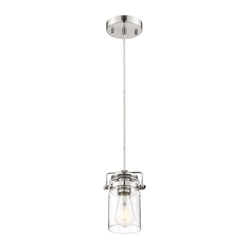Main product image of Antebellum 1 Light Mini Pendant Fixture Polished Nickel w/ Clear Glass
