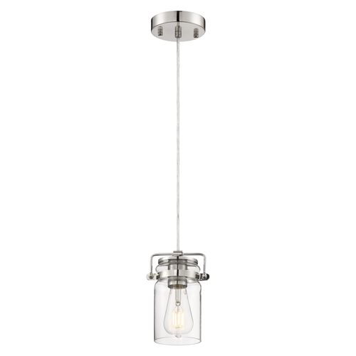 Main product image of Antebellum 1 Light Mini Pendant Fixture Polished Nickel w/ Clear Glass