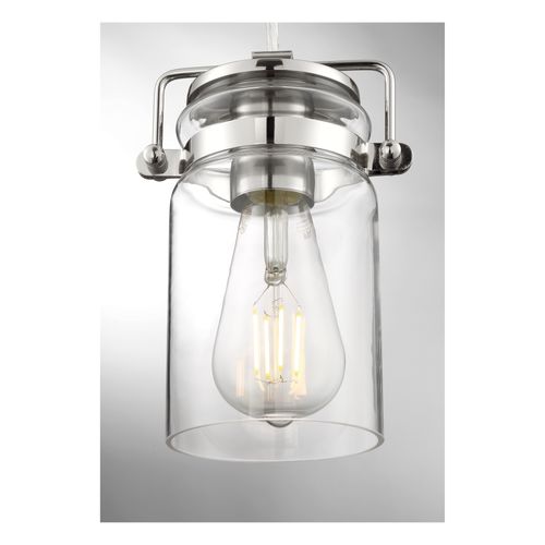 Main product image of Antebellum 1 Light Mini Pendant Fixture Polished Nickel w/ Clear Glass