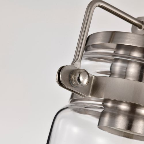 Main product image of Antebellum 1 Light Mini Pendant Fixture Brushed Nickel Finish w/ Clear Glass