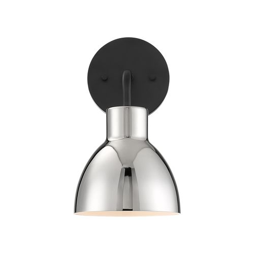 Main product image of Sloan 1 Light Vanity Matte Black Finish w/ Polished Nickel Shade