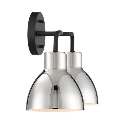 Main product image of Sloan 2 Light Vanity Matte Black Finish w/ Polished Nickel Shade