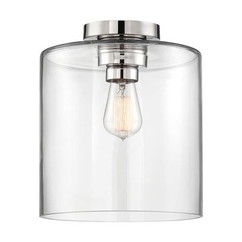 Main product image of Chantecleer 1 Light Semi-Flush Fixture Polished Nickel Finish w/ Clear Glass