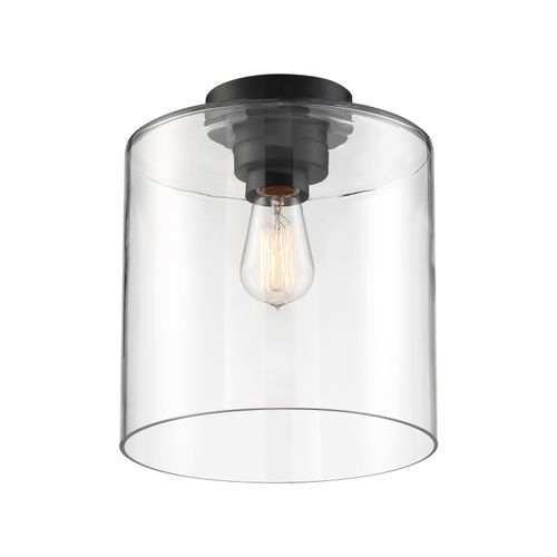 Main product image of Chantecleer 1 Light Semi-Flush Fixture Matte Black Finish w/ Clear Glass