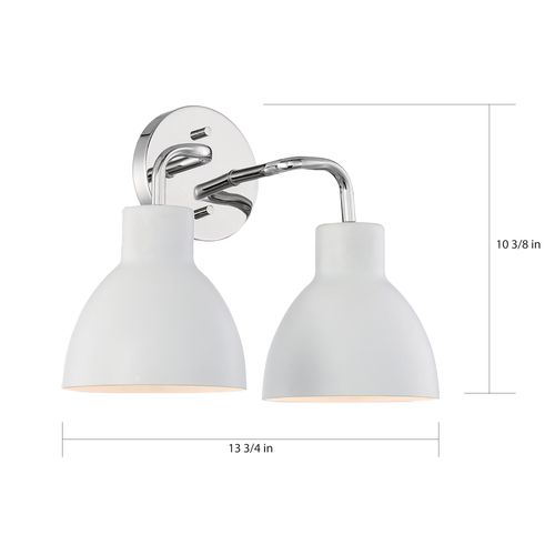 Main product image of Sloan 2 Light Vanity Polished Nickel Finish w/ Matte White Shade