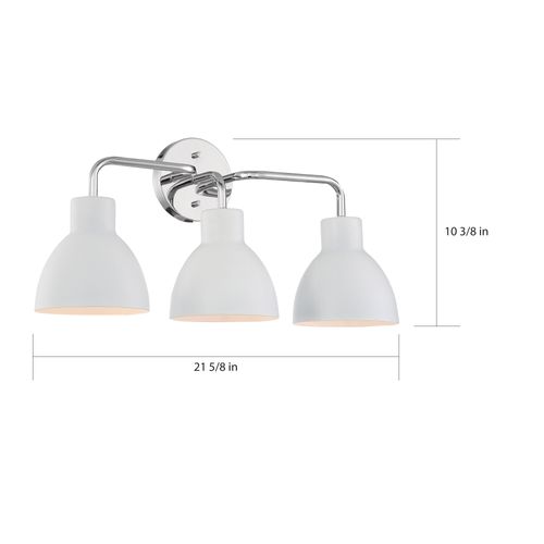 Main product image of Sloan 3 Light Vanity Polished Nickel Finish w/ Matte White Shade