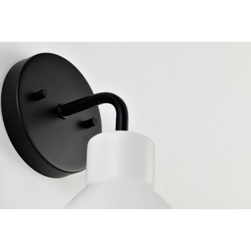 Main product image of Sloan 1 Light Vanity Matte Black Finish w/ White Shade