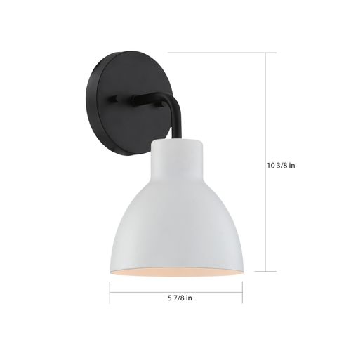 Main product image of Sloan 1 Light Vanity Matte Black Finish w/ White Shade
