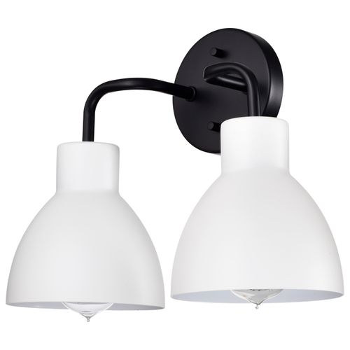 Main product image of Sloan 2 Light Vanity Matte Black Finish w/ White Shade