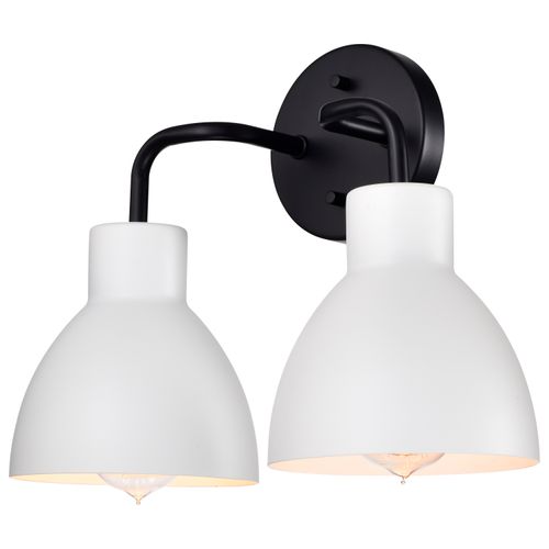 Main product image of Sloan 2 Light Vanity Matte Black Finish w/ White Shade