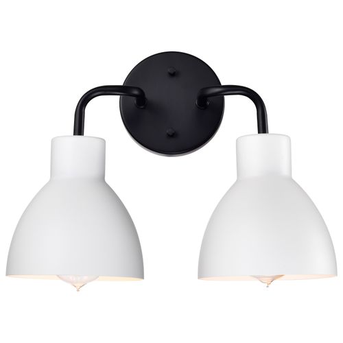 Main product image of Sloan 2 Light Vanity Matte Black Finish w/ White Shade