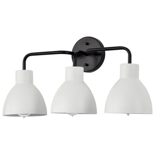 Main product image of Sloan 3 Light Vanity Matte Black Finish w/ White Shade