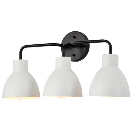 Main product image of Sloan 3 Light Vanity Matte Black Finish w/ White Shade