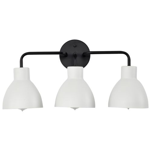 Main product image of Sloan 3 Light Vanity Matte Black Finish w/ White Shade