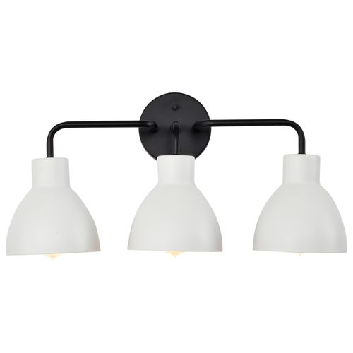 Main product image of Sloan 3 Light Vanity Matte Black Finish w/ White Shade