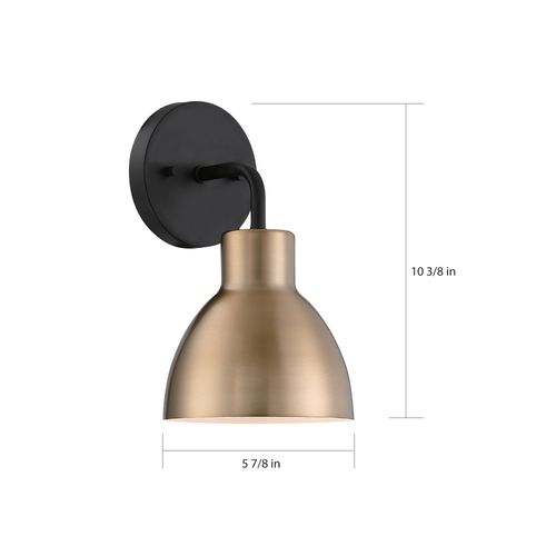 Main product image of Sloan 1 Light Vanity Matte Black and Burnished Brass Finish