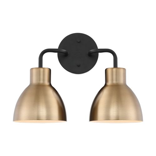 Main product image of Sloan 2 Light Vanity Matte Black and Burnished Brass Finish
