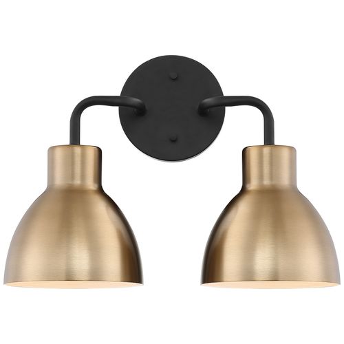Main product image of Sloan 2 Light Vanity Matte Black and Burnished Brass Finish