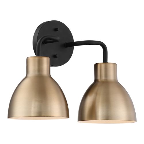 Main product image of Sloan 2 Light Vanity Matte Black and Burnished Brass Finish