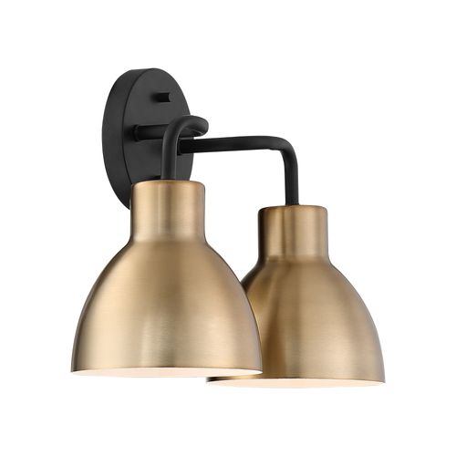 Main product image of Sloan 2 Light Vanity Matte Black and Burnished Brass Finish