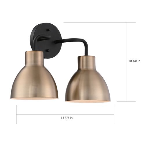 Main product image of Sloan 2 Light Vanity Matte Black and Burnished Brass Finish