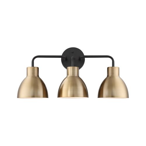 Main product image of Sloan 3 Light Vanity Matte Black and Burnished Brass Finish