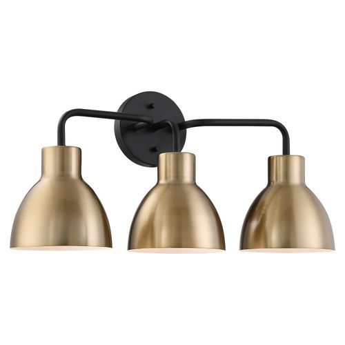 Main product image of Sloan 3 Light Vanity Matte Black and Burnished Brass Finish
