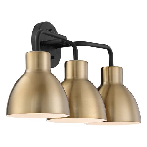 Main product image of Sloan 3 Light Vanity Matte Black and Burnished Brass Finish