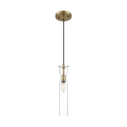 Main product image of Spyglass 1 Light Mini Pendant Fixture Vintage Brass Finish w/ Clear Glass