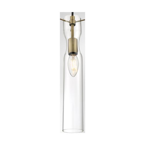 Main product image of Spyglass 1 Light Mini Pendant Fixture Vintage Brass Finish w/ Clear Glass