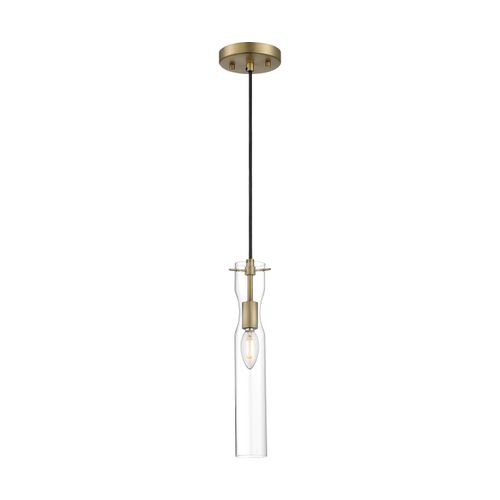 Main product image of Spyglass 1 Light Mini Pendant Fixture Vintage Brass Finish w/ Clear Glass