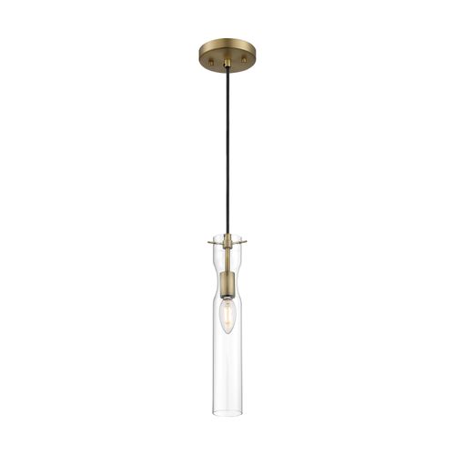 Main product image of Spyglass 1 Light Mini Pendant Fixture Vintage Brass Finish w/ Clear Glass