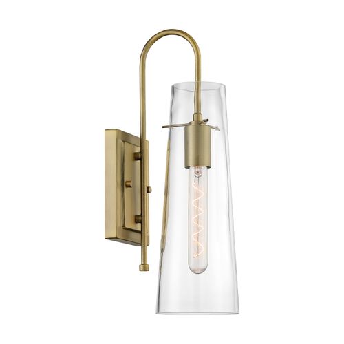 Main product image of Alondra 1 Light Wall Sconce Fixture Vintage Brass Finish w/ Clear Glass