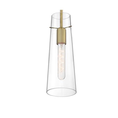 Main product image of Alondra 1 Light Mini Pendant Fixture Vintage Brass Finish w/ Clear Glass