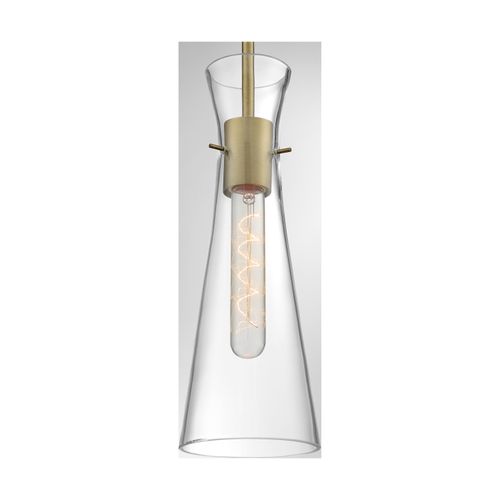 Main product image of Alondra 1 Light Mini Pendant Fixture Vintage Brass Finish w/ Clear Glass