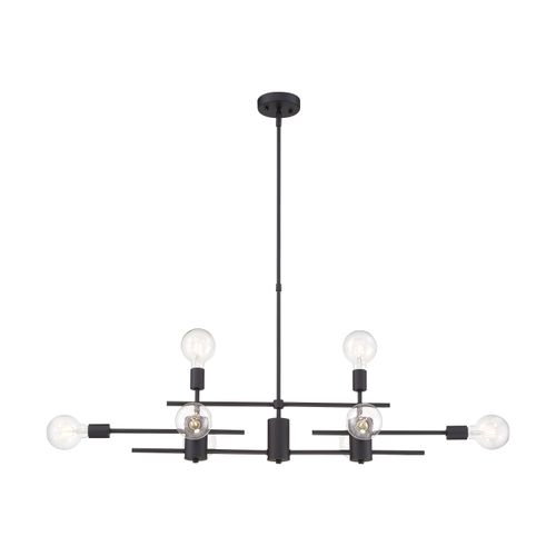 Main product image of Delphi 8 Light Island Pendant Fixture Black Finish