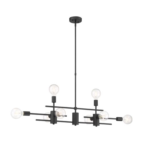 Main product image of Delphi 8 Light Island Pendant Fixture Black Finish