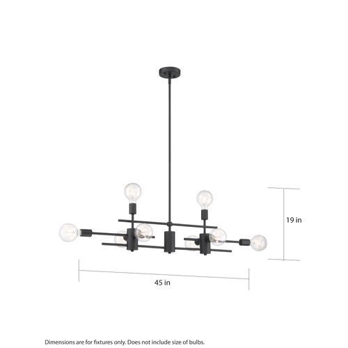 Main product image of Delphi 8 Light Island Pendant Fixture Black Finish