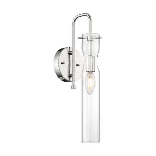 Main product image of Spyglass 1 Light Wall Sconce Fixture Polished Nickel Finish w/ Clear Glass