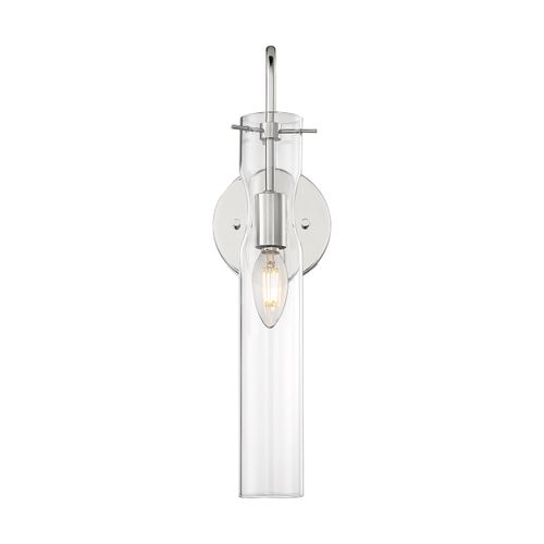 Main product image of Spyglass 1 Light Wall Sconce Fixture Polished Nickel Finish w/ Clear Glass