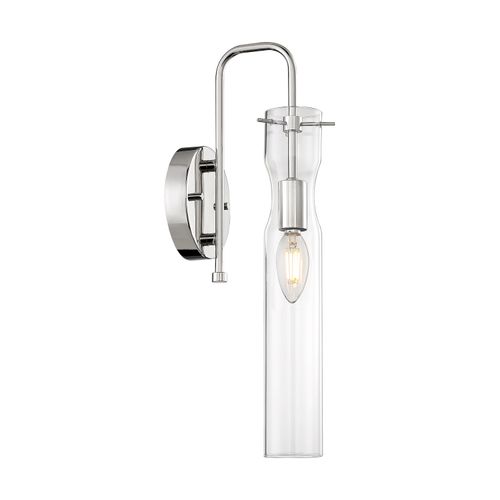 Main product image of Spyglass 1 Light Wall Sconce Fixture Polished Nickel Finish w/ Clear Glass