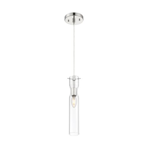 Main product image of Spyglass 1 Light Mini Pendant Fixture Polished Nickel Finish w/ Clear Glass