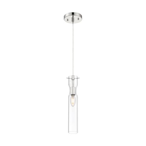 Main product image of Spyglass 1 Light Mini Pendant Fixture Polished Nickel Finish w/ Clear Glass