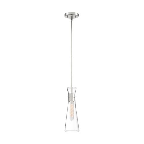 Main product image of Bahari 1 Light Mini Pendant Fixture Polished Nickel Finish w/ Clear Glass