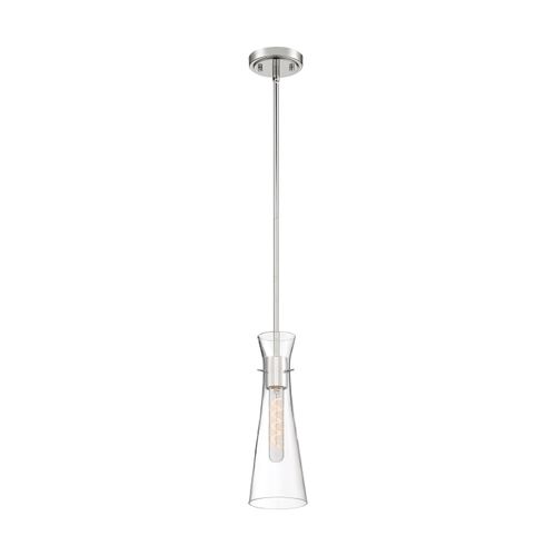 Main product image of Bahari 1 Light Mini Pendant Fixture Polished Nickel Finish w/ Clear Glass